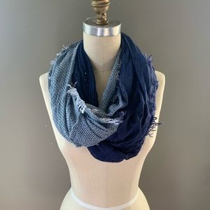 Light/dark blue ombré infinity scarf